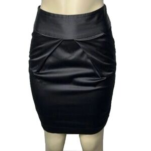 Black Satin Women's Skirt